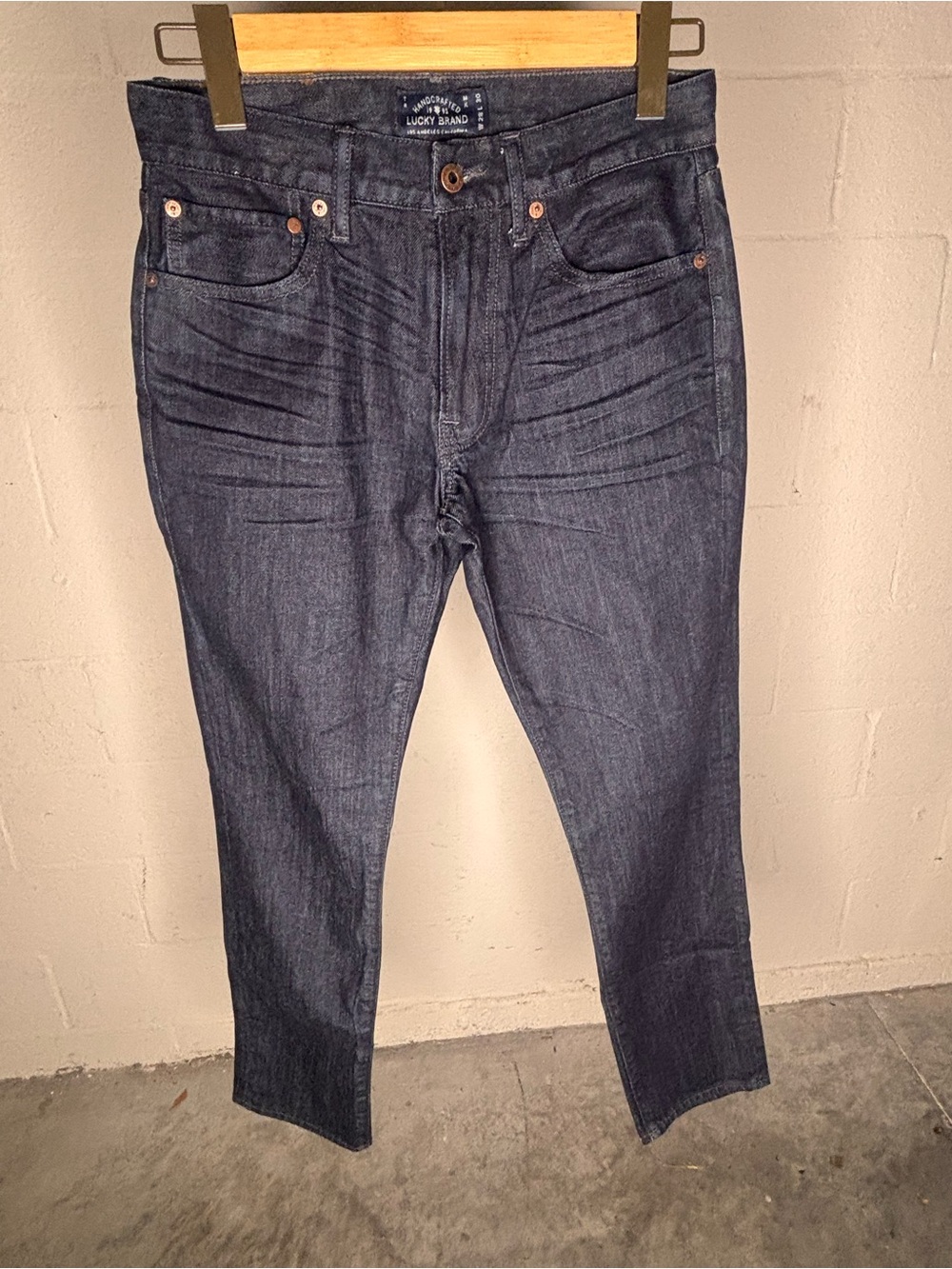 Lucky Brand 121 Heritage Men's 28x30 Dark Blue Slim Straight Stretch Jeans